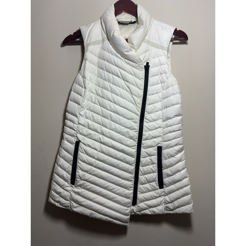 Athleta Puffer Jacket Beater Women's S Cream Sleeveless